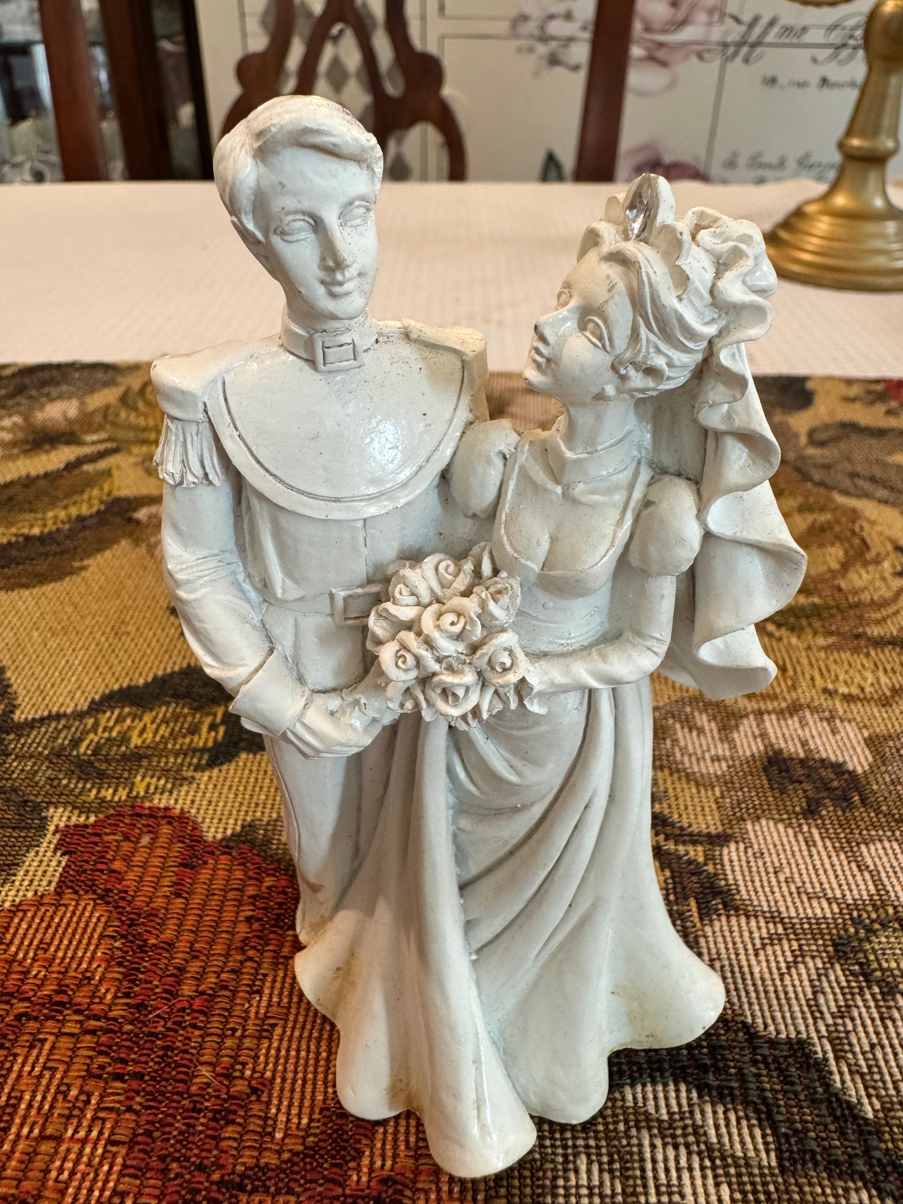 Vintage resin wedding cake topper