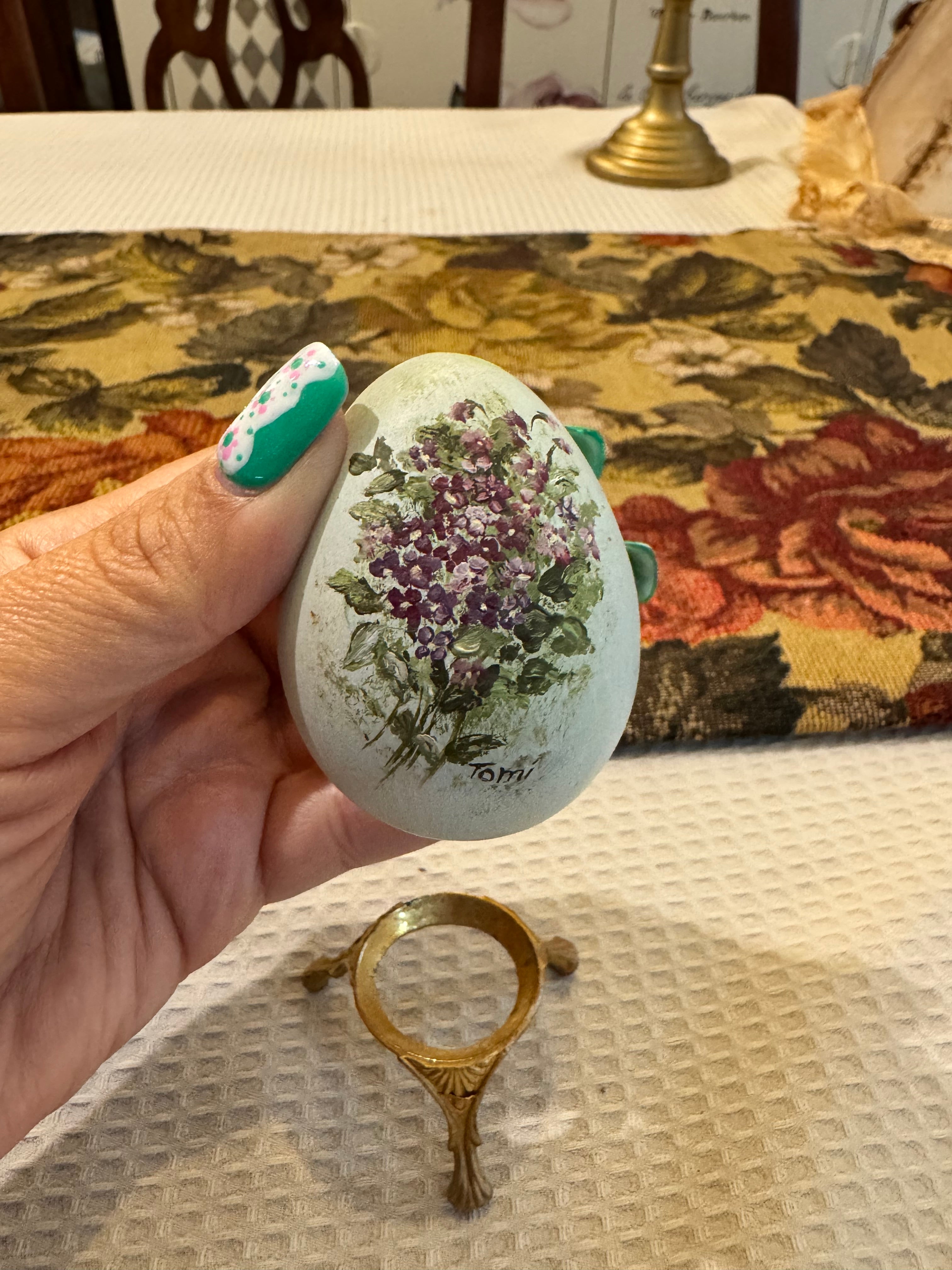 Vintage porcelain egg figurine