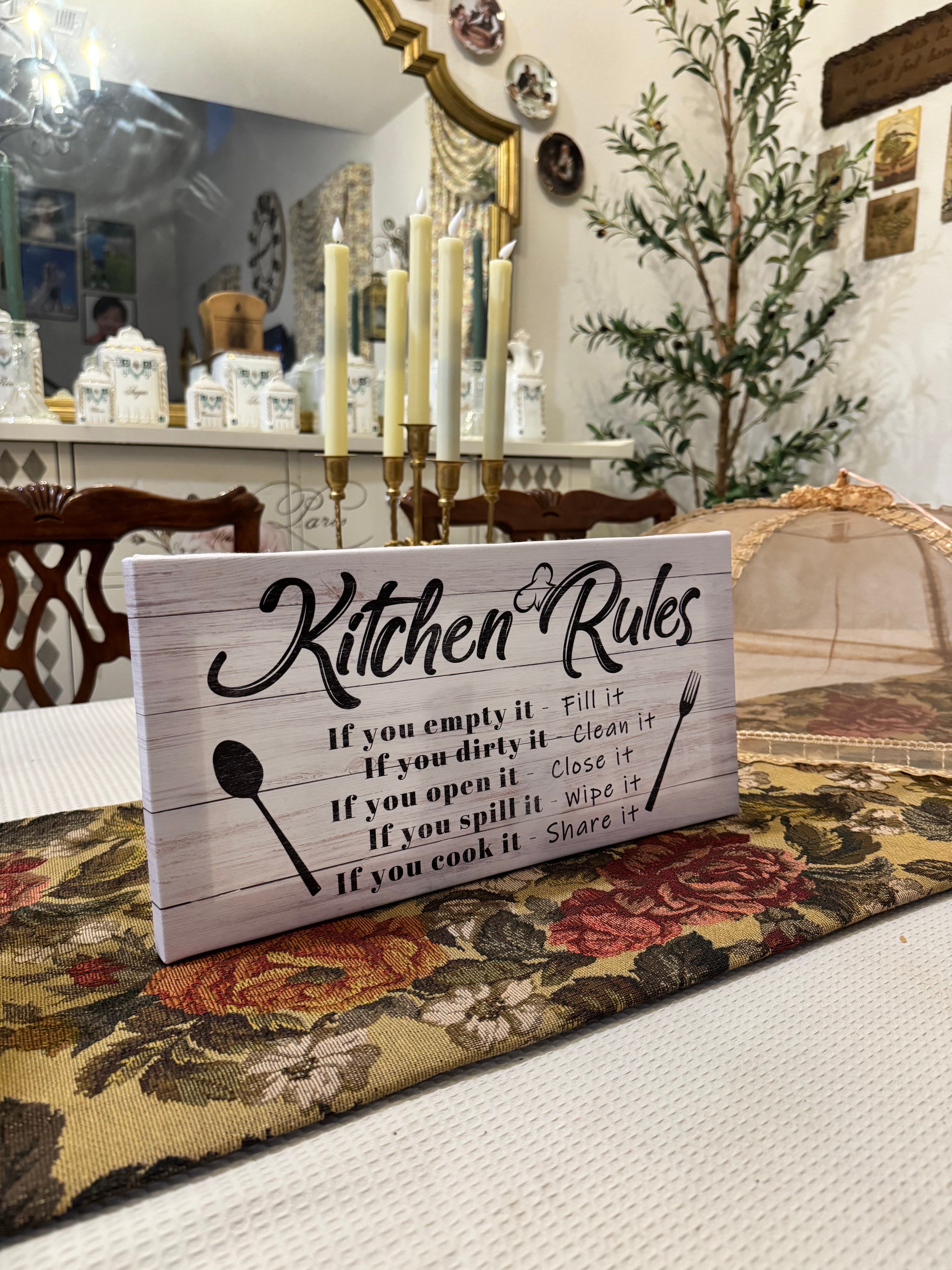 Pinetree Art Kitchen Rules Wall Decor