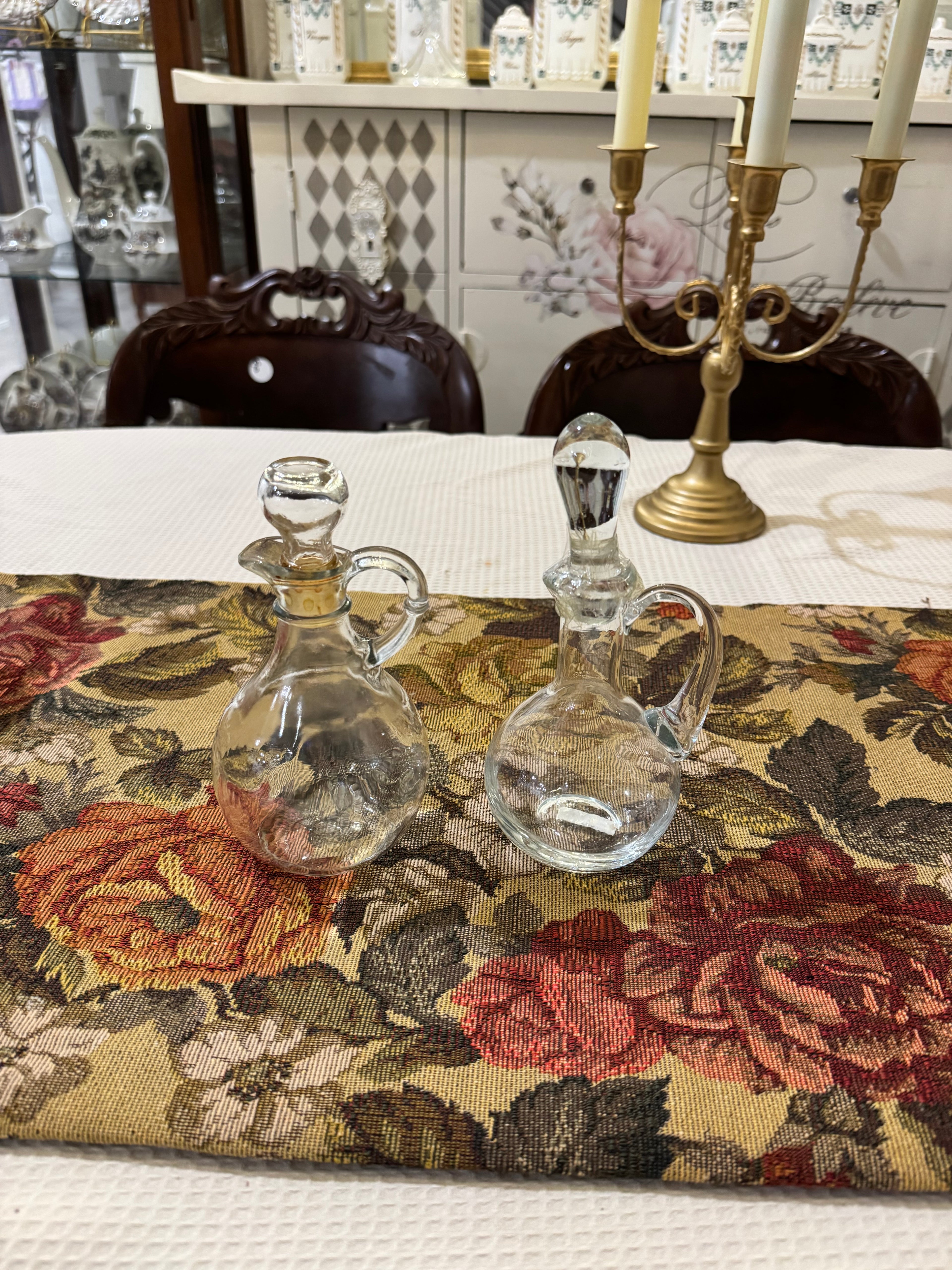 Pair Of Vintage glass cruets