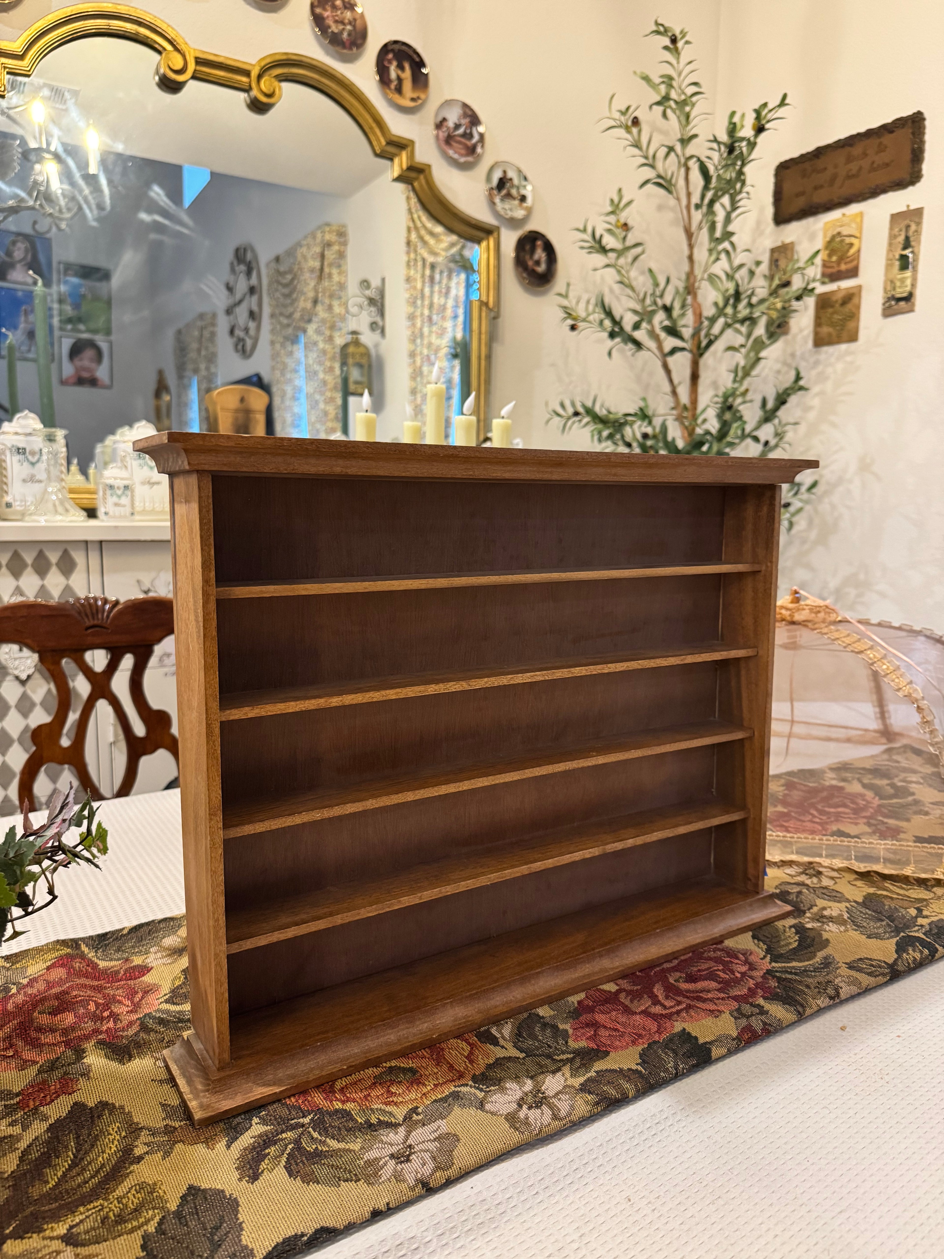 Vintage wooden display shelf