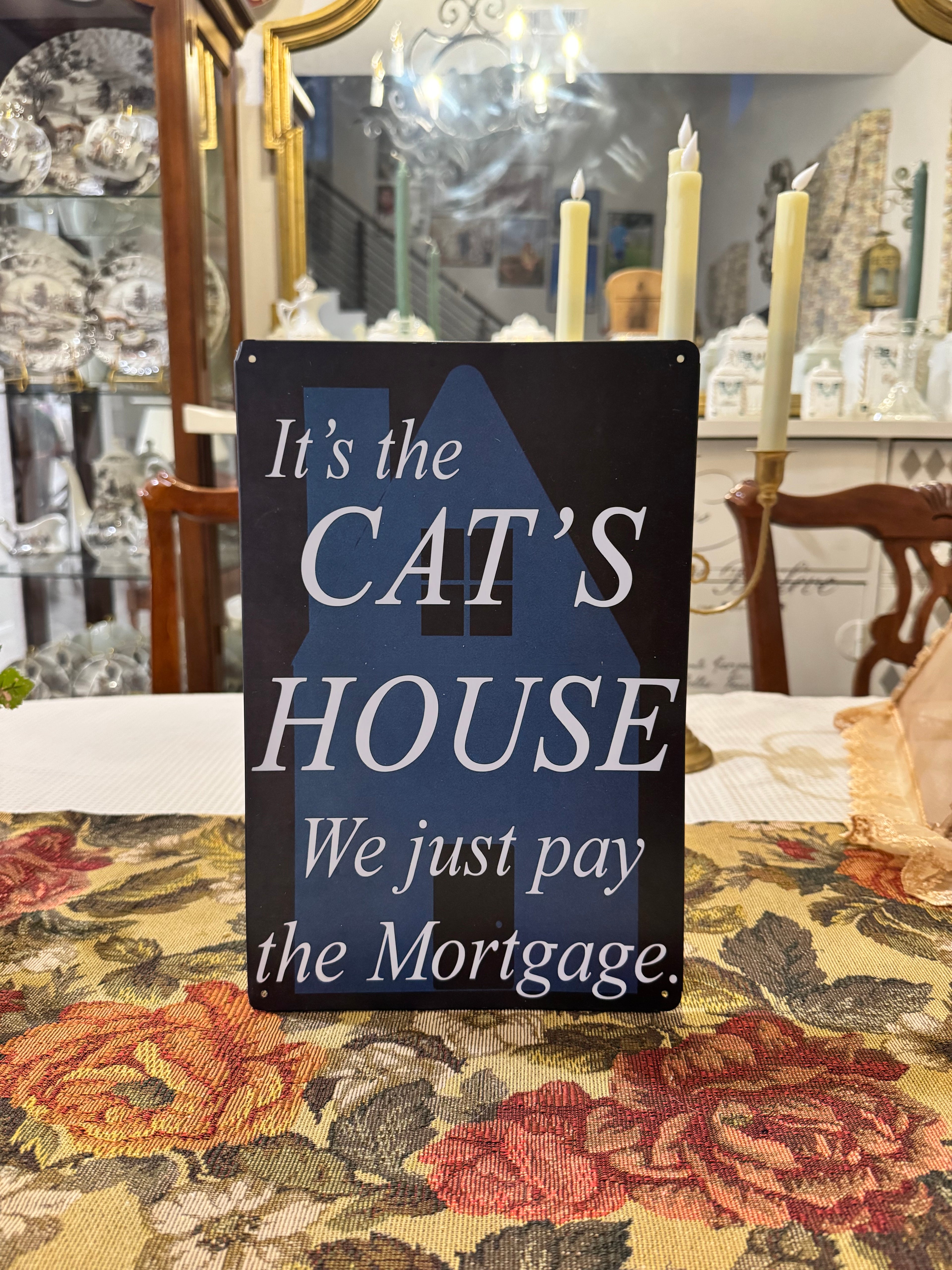 Decorative tin metal sign