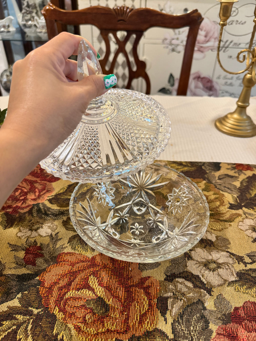 Vintage covered compote dish