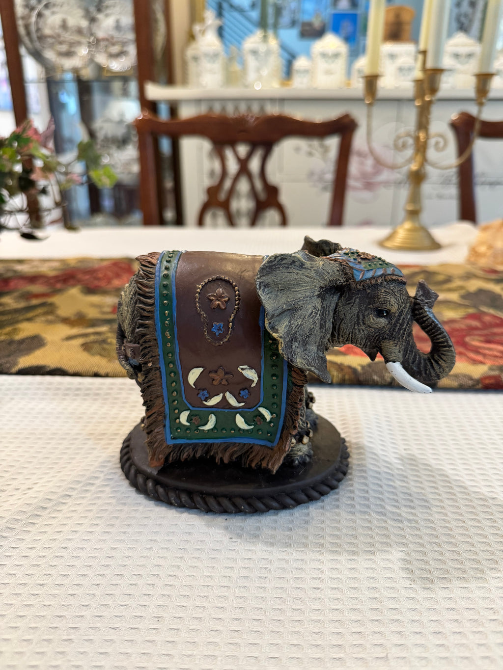 Hand-painted resin elephant figurine