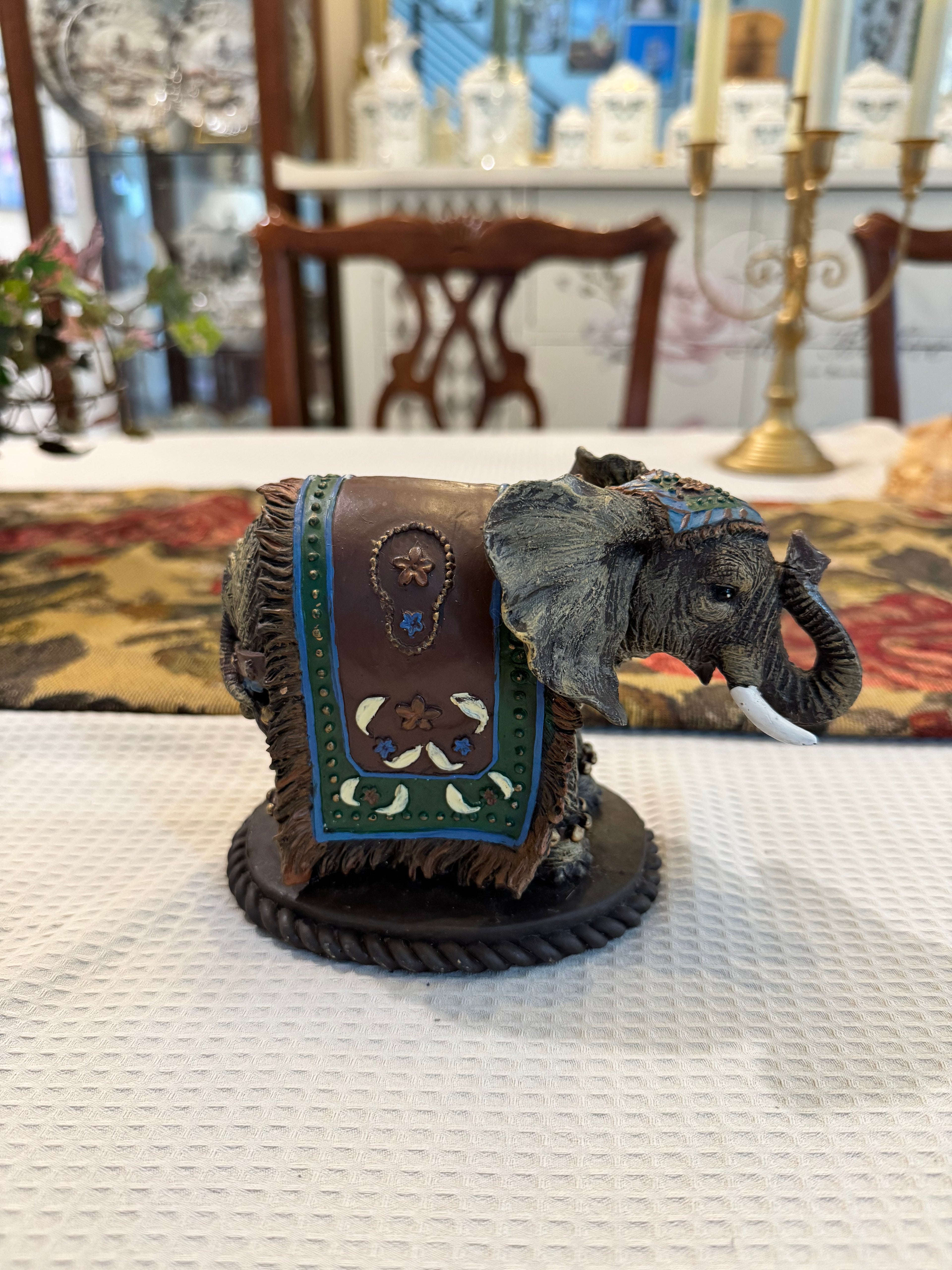 Hand-painted resin elephant figurine