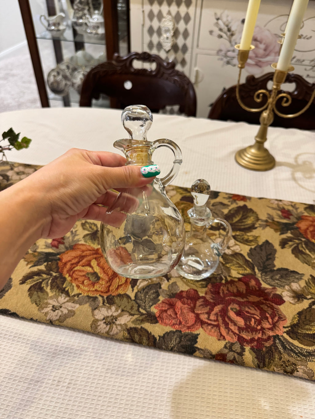 Pair Of Vintage glass cruets